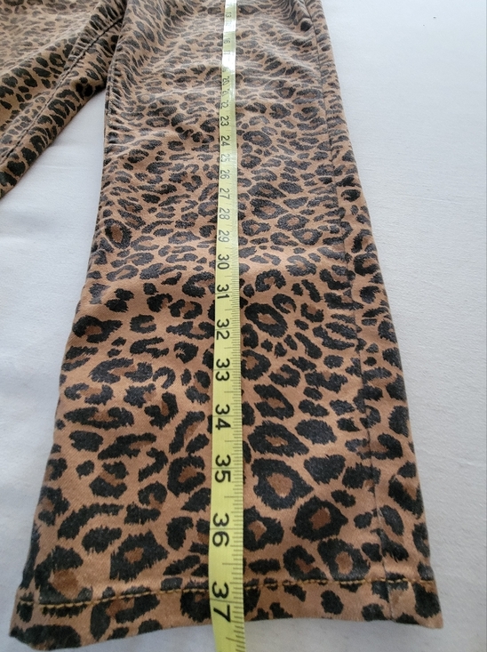 Womens Time and Tru Leopard Print Straight Leg Pants - Brown and Black Size 12 - Picture 5 of 7
